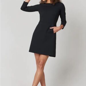 SPANX Black Perfect A-Line 3/4 Sleeve Dress With Pockets Size Small
